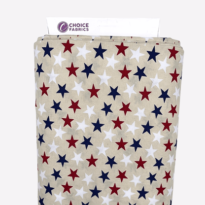 Patriotic Stars 108" Supreme Backings - Large Stars on Cream (3-Yard Pack)