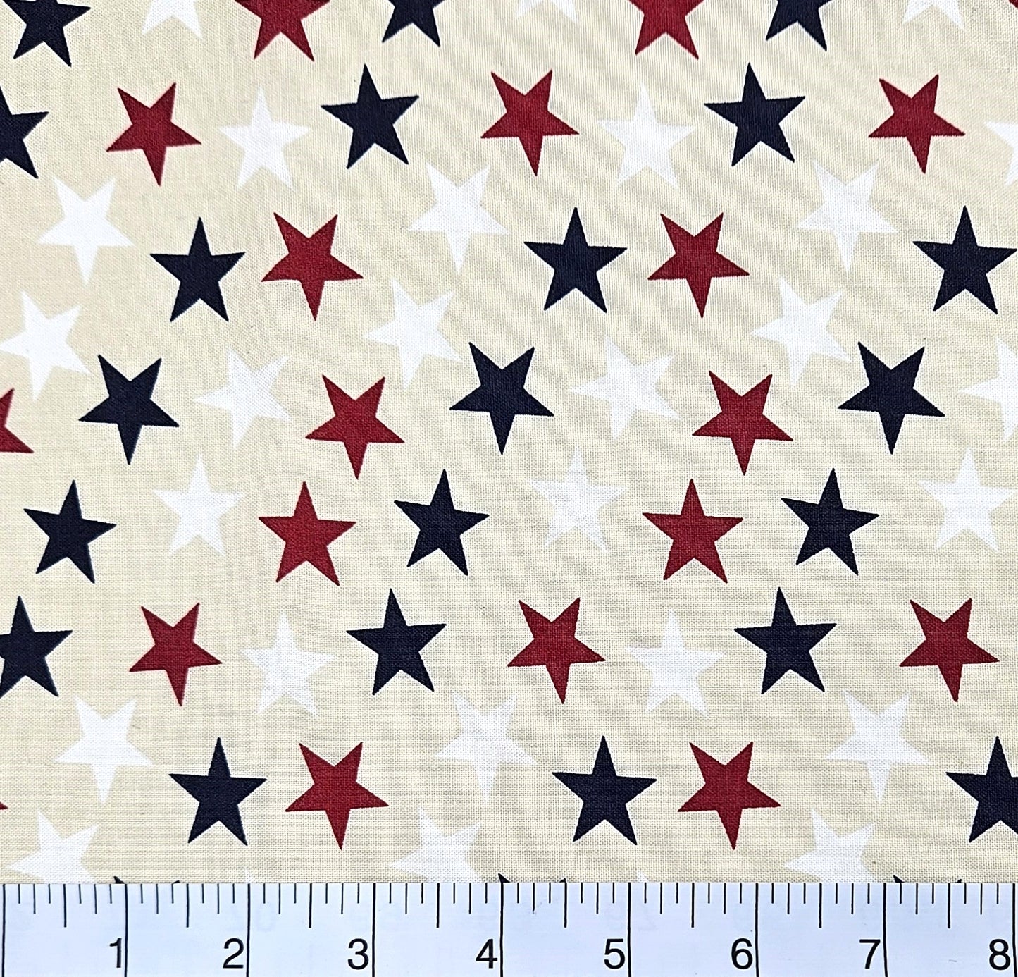Patriotic Stars 108" Supreme Backings - Large Stars on Cream (3-Yard Pack)