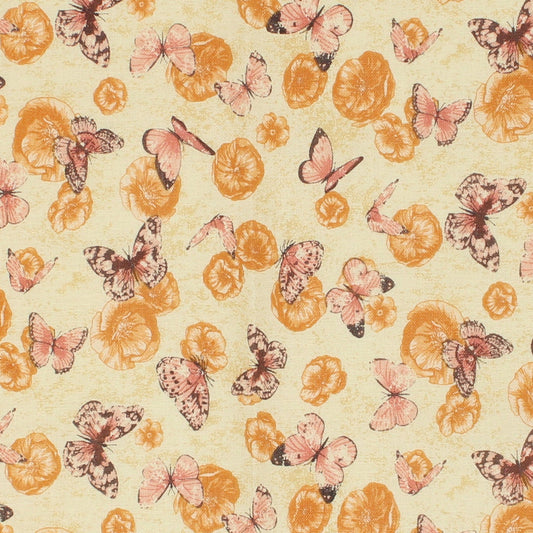 Romantic Garden - Floral Butterflies - Cream