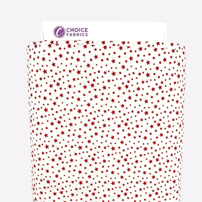 Patriotic Stars 108" Supreme Backings - Red Stars on White