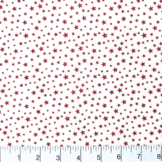 Patriotic Stars 108" Supreme Backings - Red Stars on White
