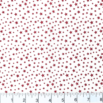 Patriotic Stars 108" Supreme Backings - Red Stars on White