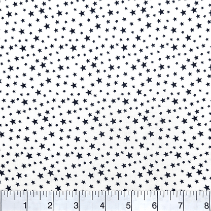 Patriotic Stars 108" Supreme Backings - Navy Stars on White (3-Yard Pack)
