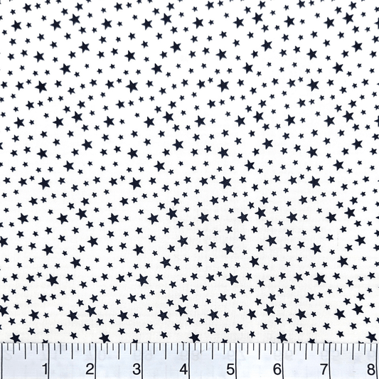 Patriotic Stars 108" Supreme Backings - Navy Stars on White