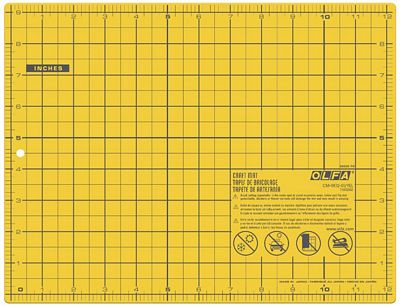 OLFA Double-Sided Self-Healing Cutting Mat Yellow 9 in x 12 in