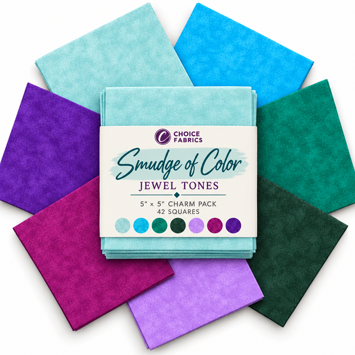 Smudge of Color Jewel Tones Charm Pack - 42 Squares