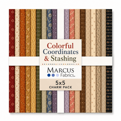 Colorful Coordinates & Stashing by Marcus Fabrics - 5x5 Charm Pack (42 Cuts)