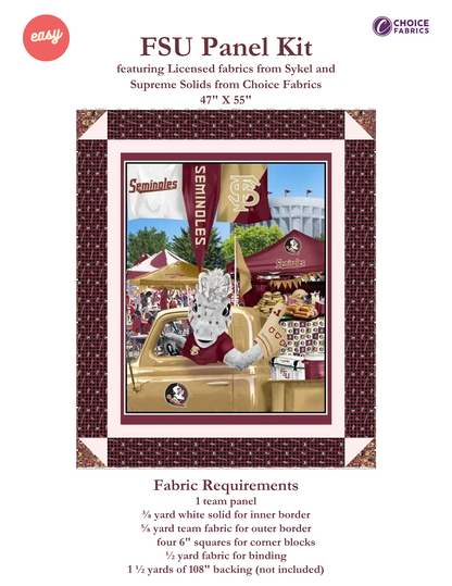 Florida State Seminoles - Tailgate Panel - Quilt Kit