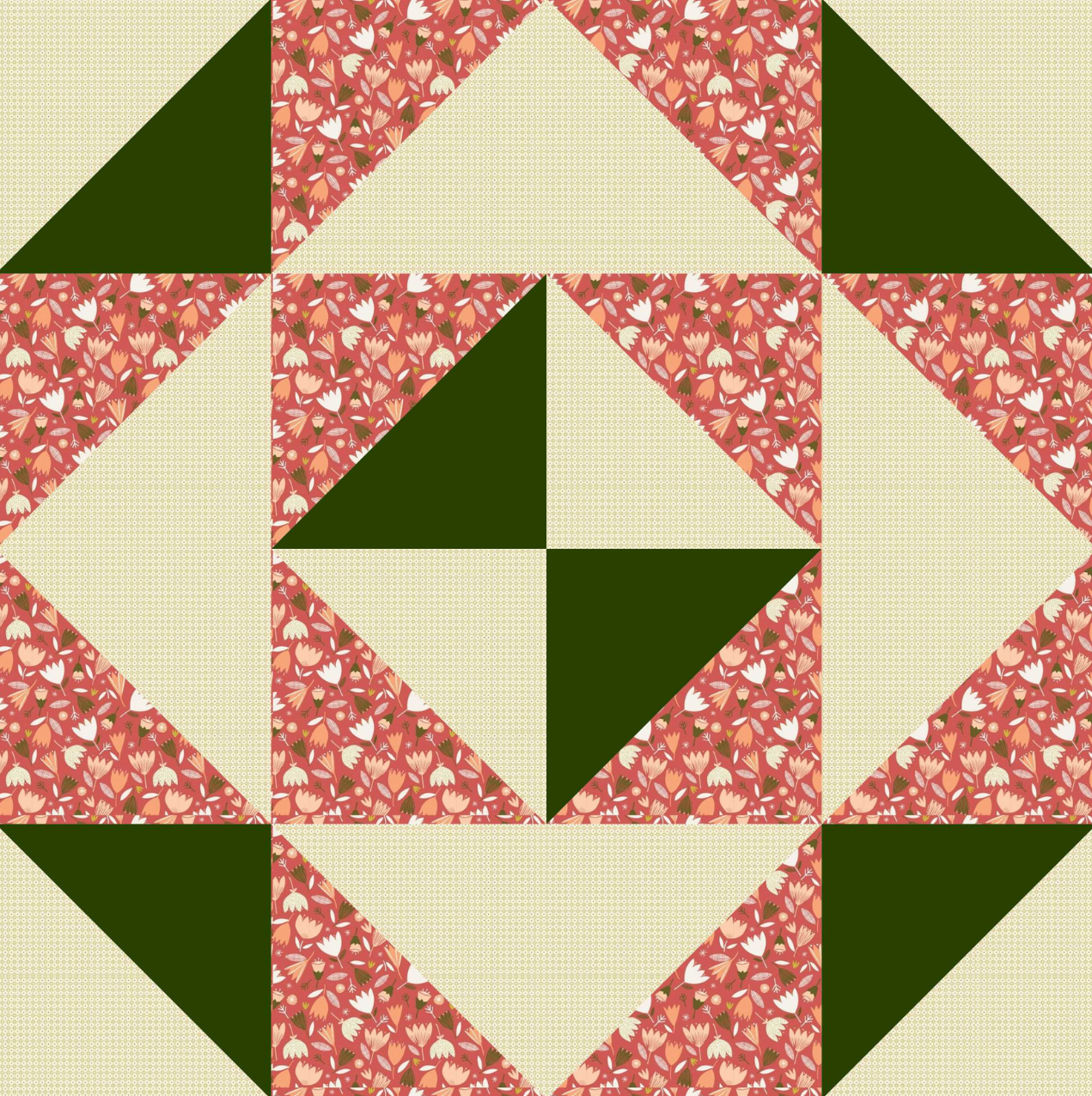 Flower Frolic - Half Square Triangle Table Topper - Quilt Kit