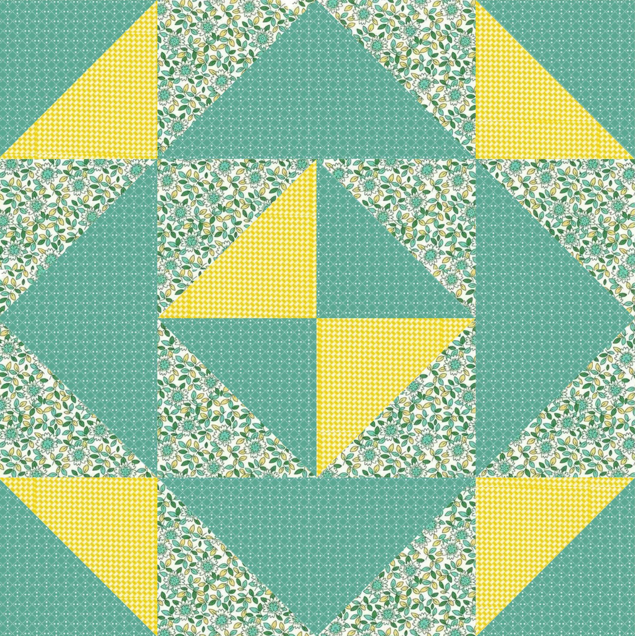 Garden Club - Half Square Triangle Table Topper - Quilt Kit
