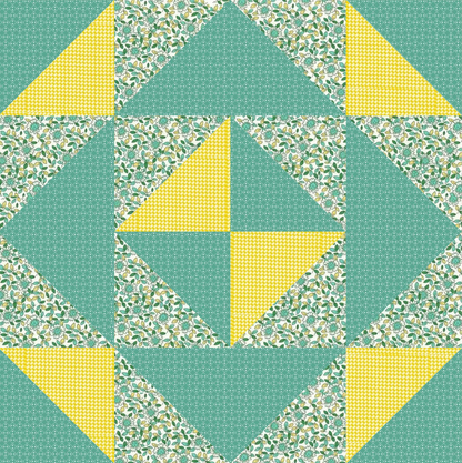 Garden Club - Half Square Triangle Table Topper - Quilt Kit