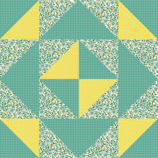 Garden Club - Half Square Triangle Table Topper - Quilt Kit