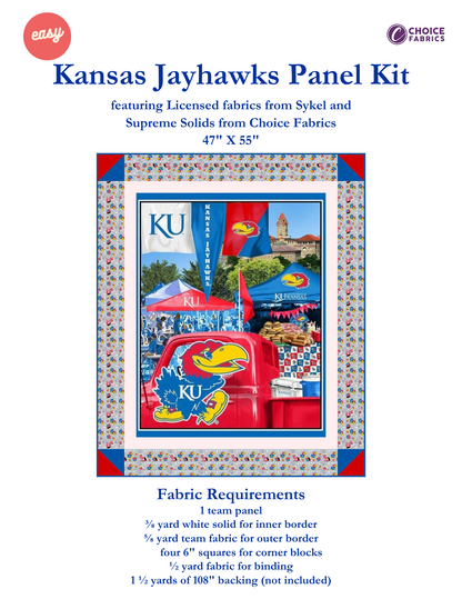 Kansas Jayhawks - Tailgate Panel - Quilt Kit