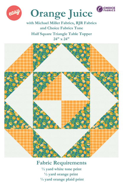 Orange Juice - Half Square Triangle Table Topper - Quilt Kit