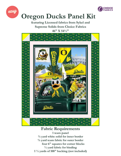 Oregon Ducks - Tailgate Panel - Quilt Kit