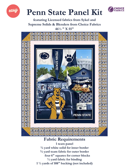 Penn State Nittany Lions - Tailgate Panel - Quilt Kit