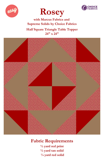 Rosey - Half Square Triangle Table Topper - Quilt Kit