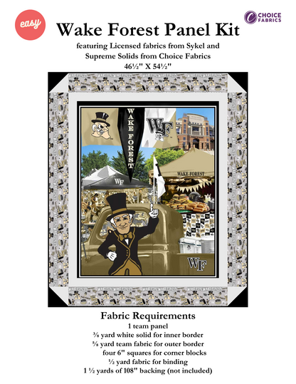 Wake Forest Demon Deacons - Tailgate Panel - Quilt Kit