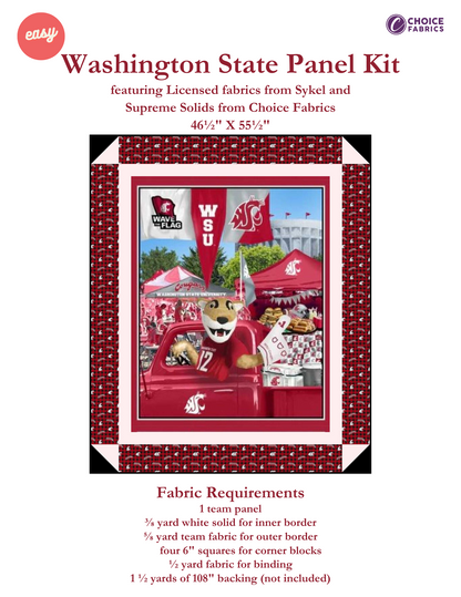 Washington State Cougars - Tailgate Panel - Quilt Kit