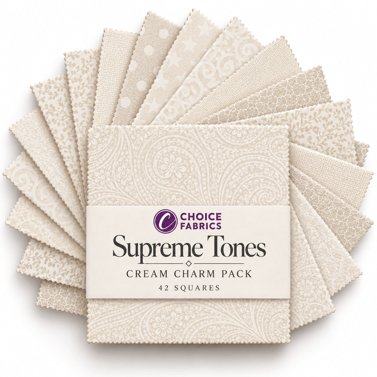 Supreme Tones Cream Charm Pack - 42 Squares