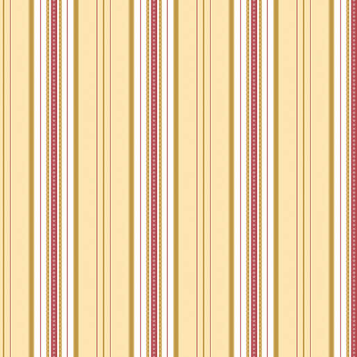 French Romance - Simone Stripe - Yellow/Red (3-Yard Pack)