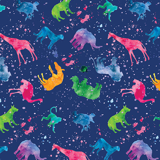 Starlight Safari - Safari Confetti - Navy (3-Yard Pack)