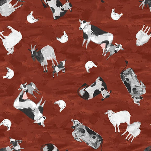 Rise with the Sun - Farm Animals - Red