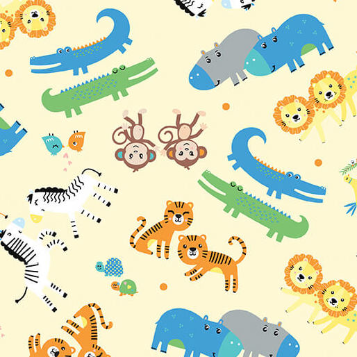 Noah's Journey - Two by Two Animals - Yellow (3-Yard Pack)