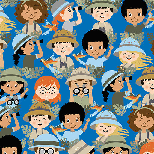 Safari Adventure - Safari Friends - Royal Blue (3-Yard Pack)