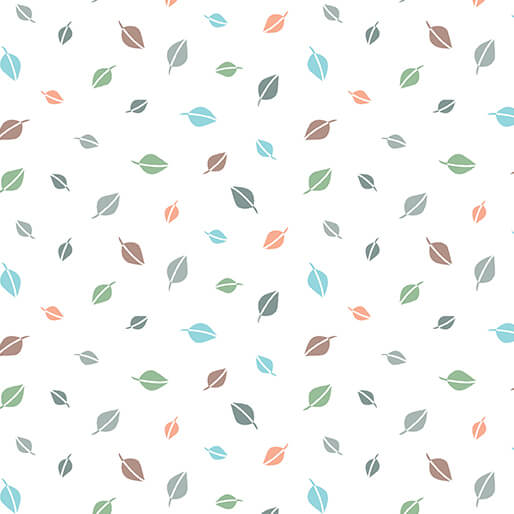Cozy Forest Comfort Flannel - Forest Leaves - White