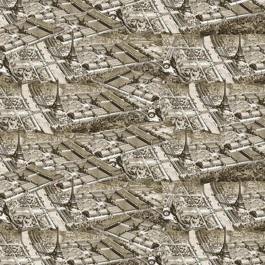 Paris Nights - Map - Sepia (3-Yard Pack)