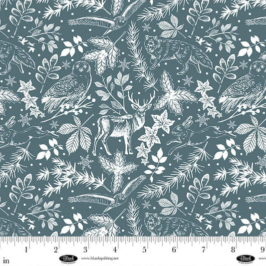 Winter Whispers - Winter Silhouettes - Teal (3-Yard Pack)