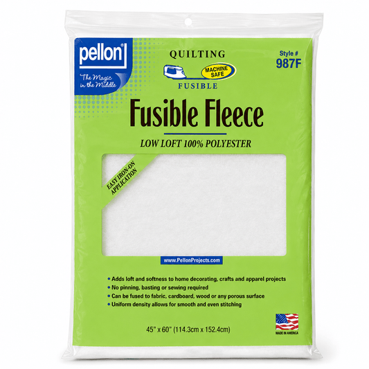 Pellon® 987F Fusible Fleece – One-Sided Fusible Polyester Fleece – 45" x 60" Package