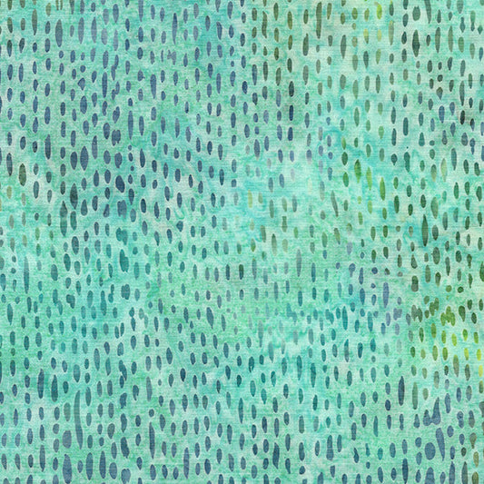 Essence Rainfall-Teal Aqua Batik 44"/45" Fabric Per Yard