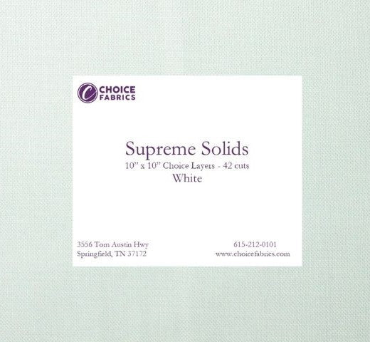 Supreme Solids - 10x10 Layers - White (42 cuts)