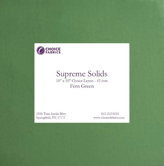 Supreme Solids - 10x10 Layers - Fern Green (42 cuts)