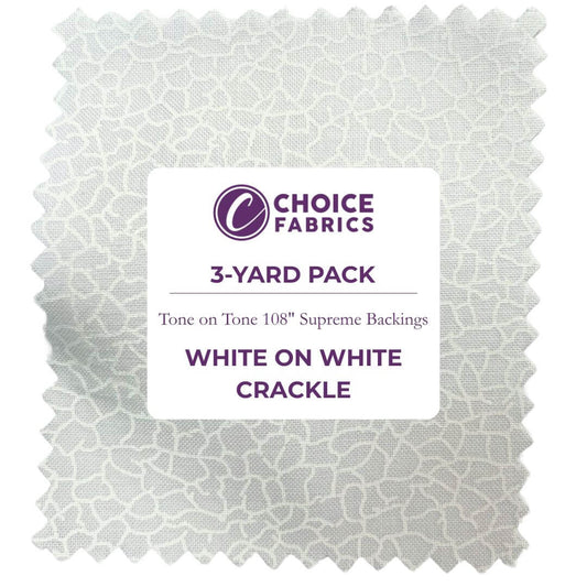 Tone on Tone 108" Supreme Backings - White on White Crackle (3-Yard Pack)