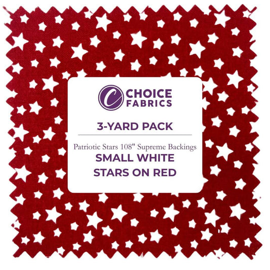 Patriotic Stars 108" Supreme Backings - White Stars on Red (3-Yard Pack)