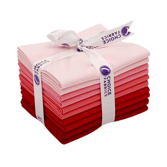 Supreme Solids - Fat Quarter Bundle - 10 pack (Shades of Pink & Red)