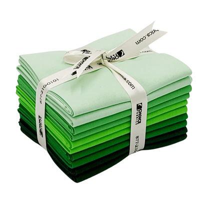Supreme Solids - Fat Quarter Bundle - 10 pack (Shades of Green)