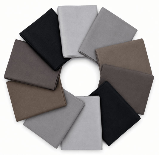 Supreme Solids - Fat Quarter Bundle - 10 pack (Shades of Grey)