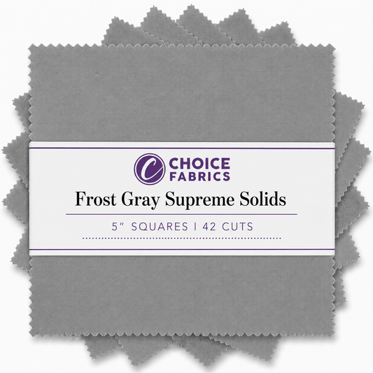 Supreme Solids - 5x5 Charm Pack - Frost Gray (42 Squares)