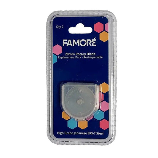 Famoré 28mm Rotary Cutter Replacement Blades - Pack of 2
