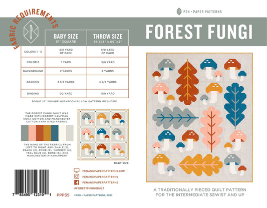 Forest Fungi Quilt Pattern