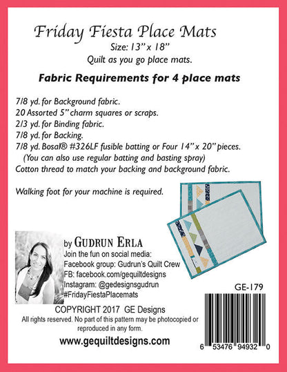 Friday Fiesta Place Mats Pattern 179