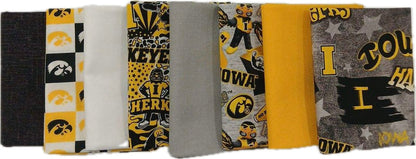 Iowa Hawkeyes - Fat Quarter Bundle - 20 pack (Black & Gold)