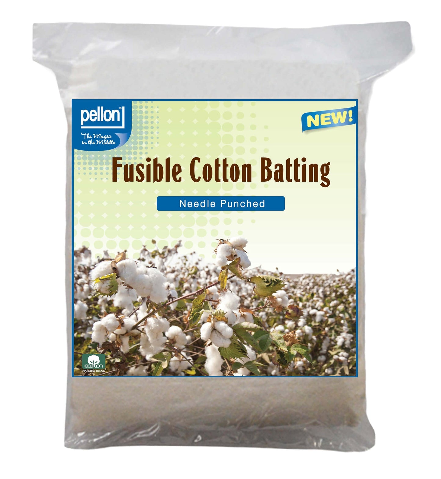 Pellon® Fusible Cotton Batting with Scrim – 45" x 60" Crib Size Package – Natural