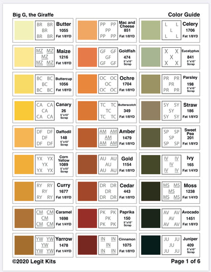 Big G the Giraffe Pattern