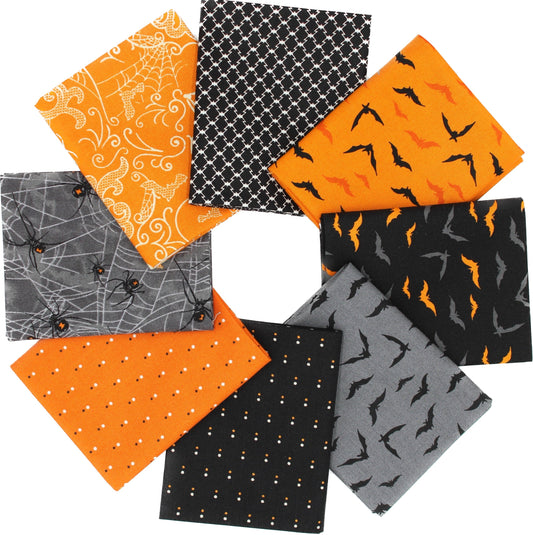 Halloween Themed Fat Quarter Bundle - 8 pack (Midnight Haunt)