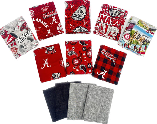 Alabama Crimson Tide - Fat Quarter Bundle - 20 pack (Crimson & White)